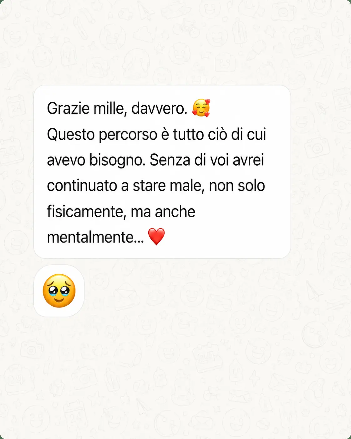 Messaggio di una persona che segue il Metodo Intestino Sereno
